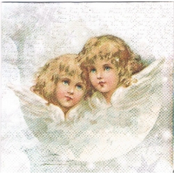 Serwetka   -3216-   MINI 25x25 cm , wzór 4 krotny , aniołki